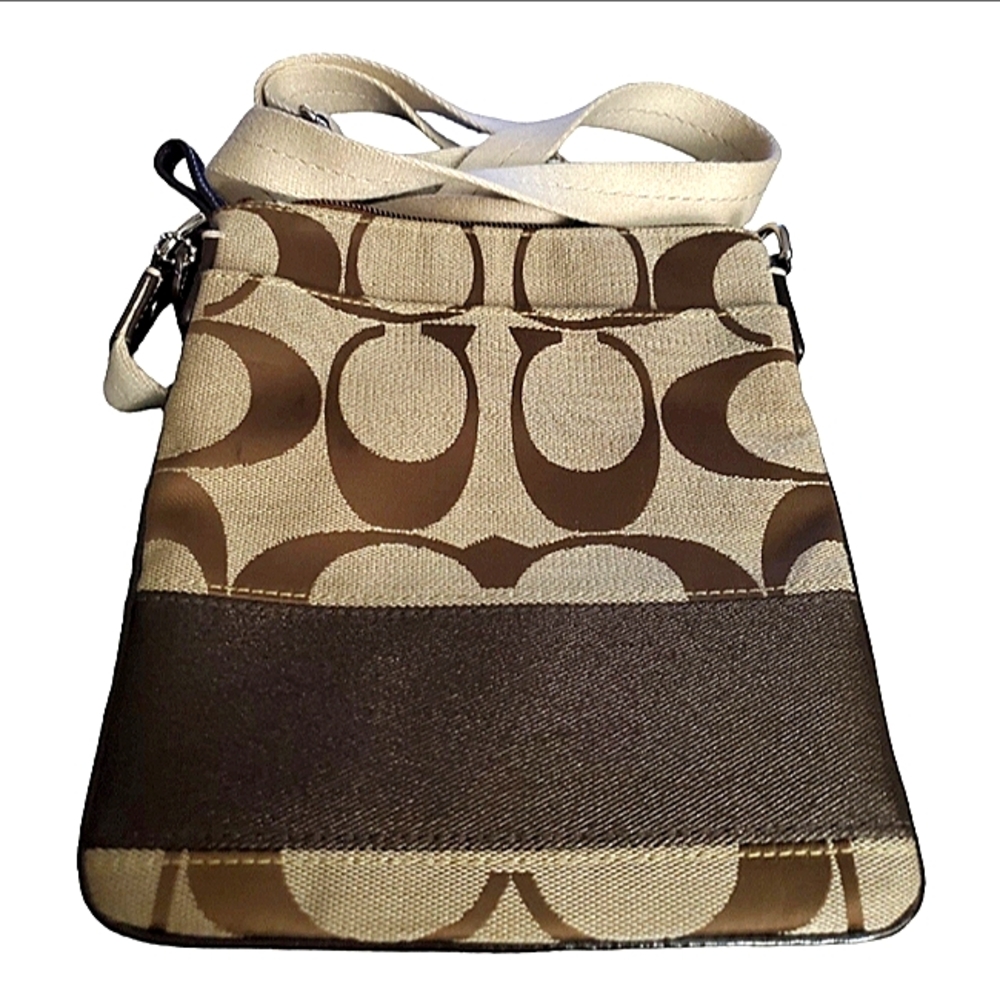 Coach Crossbody In Signature Tan/Black